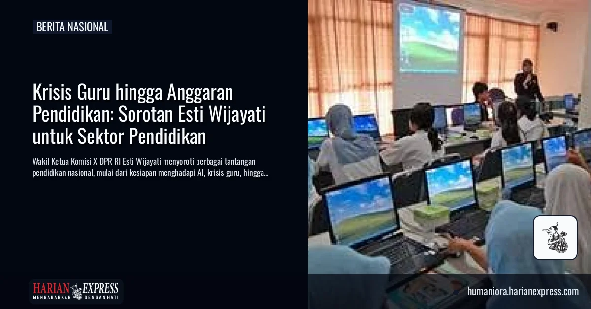 Krisis Guru hingga Anggaran Pendidikan: Sorotan Esti Wijayati untuk Sektor Pendidikan